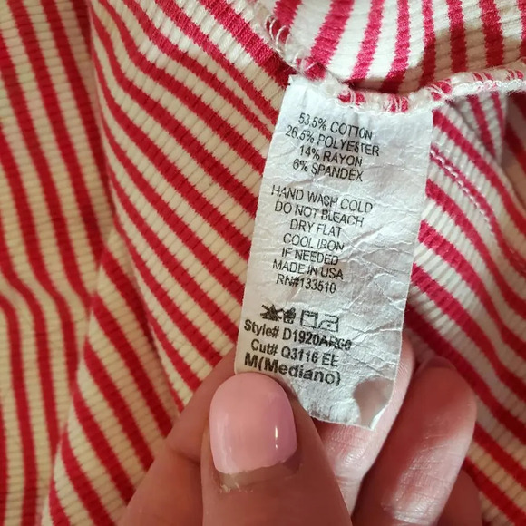 J Roberts Magenta Pink and White Striped Bodycon Mini Dress Size Medium NWOT - Picture 3 of 13